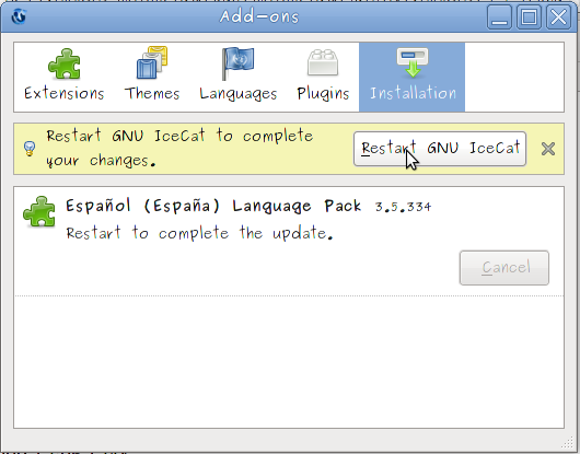 Poner IceCat en castellano - Ubuntu - tutorialesubuntu.com